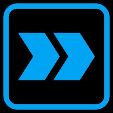 Üst karakter doğru vektör simgesi bir çerçeve içinde