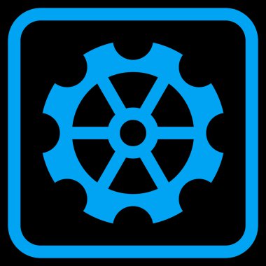 Dişli vektör simgesi bir çerçeve içinde