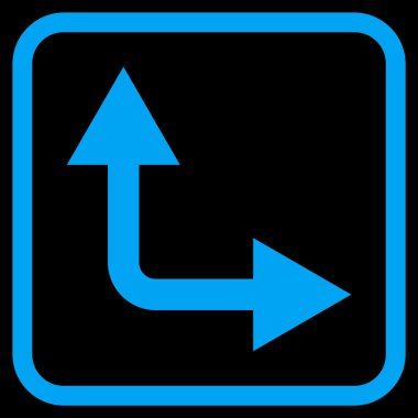 Vektör simgesi bir çerçeve içinde yukarı doğru çatallanma ok