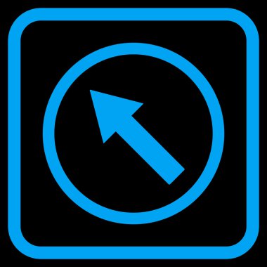 Yukarı Sağdan sola yuvarlak ok vektör simgesi bir çerçeve içinde