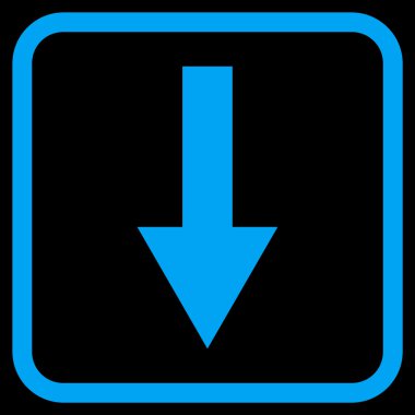 Vektör simgesi bir çerçeve içinde aşağı ok