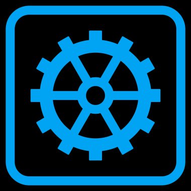 Dişli vektör simgesi bir çerçeve içinde