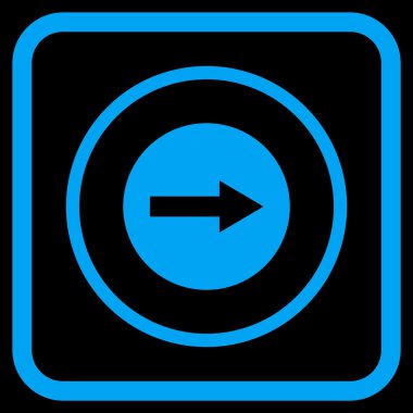 Sağ ok vektör simgesi bir çerçeve içinde yuvarlak