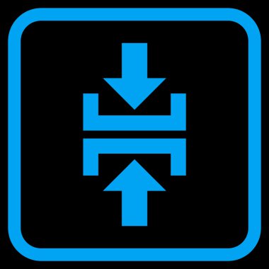 Basın düşey yönde vektör simgesi bir çerçeve içinde