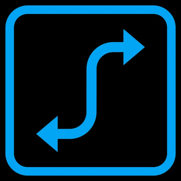 Opposite Bend Arrow Vector Icon In a Frame — Stock Vector