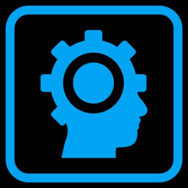 Cyborg dişli vektör simgesi bir çerçeve içinde