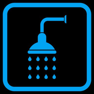 Duş vektör simgesi bir çerçeve içinde