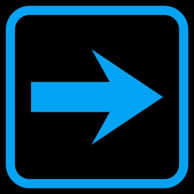 Ok sağ vektör simgesi bir çerçeve içinde