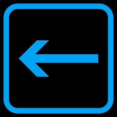 Ok sol vektör simgesi bir çerçeve içinde