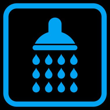 Duş vektör simgesi bir çerçeve içinde