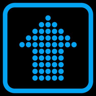 Vektör simgesi bir çerçeve içinde yukarı noktalı ok