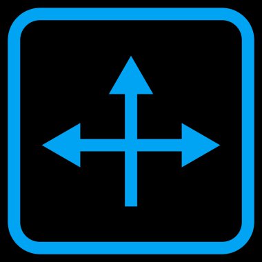 Kavşak yön vektör simgesi bir çerçeve içinde