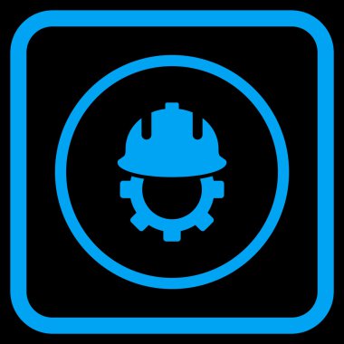 Geliştirme kask vektör simgesi bir çerçeve içinde