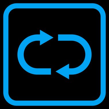 Geri dönüşüm vektör simgesi bir çerçeve içinde