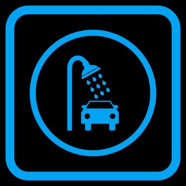 Araba duş vektör simgesi bir çerçeve içinde