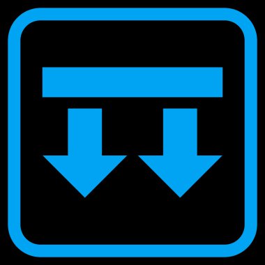 Vektör simgesi bir çerçeve içinde aşağı getirmek