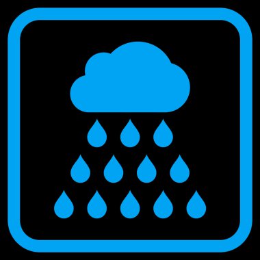 Yağmur bulutu vektör simgesi bir çerçeve içinde