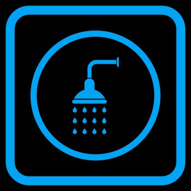 Duş vektör simgesi bir çerçeve içinde