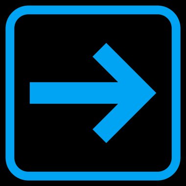 Ok sağ vektör simgesi bir çerçeve içinde