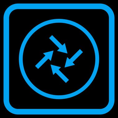 Merkezcil oklar bir çerçeve içinde simge vektör