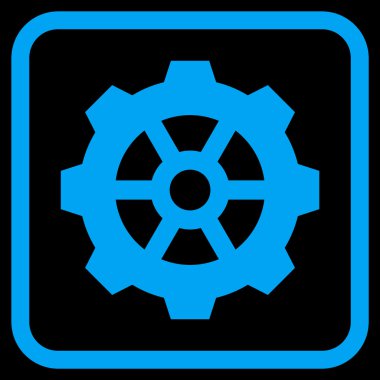 Dişli vektör simgesi bir çerçeve içinde