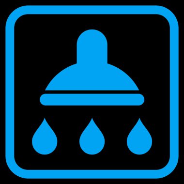 Duş vektör simgesi bir çerçeve içinde