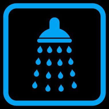 Duş vektör simgesi bir çerçeve içinde