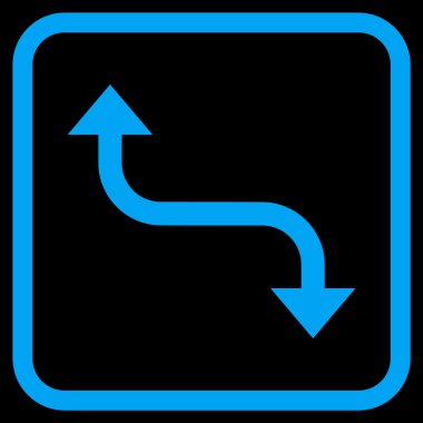 Bend ok vektör simgesi bir çerçeve içinde karşısında