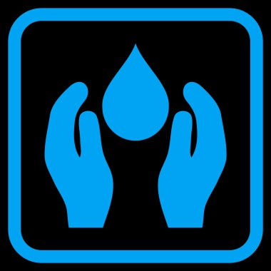 Su bakım vektör simgesi bir çerçeve içinde