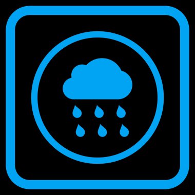 Yağmur bulutu vektör simgesi bir çerçeve içinde