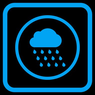 Yağmur bulutu vektör simgesi bir çerçeve içinde