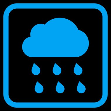 Yağmur bulutu vektör simgesi bir çerçeve içinde