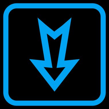 Vektör simgesi bir çerçeve içinde aşağı ok