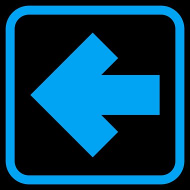 Ok sol vektör simgesi bir çerçeve içinde