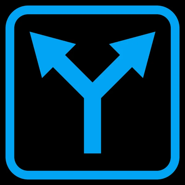 Verzweigung Pfeil nach oben Vektor-Symbol in einem Rahmen — Stockvektor