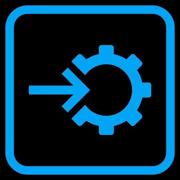 Icône vectorielle d'intégration de rouage dans un cadre — Image vectorielle