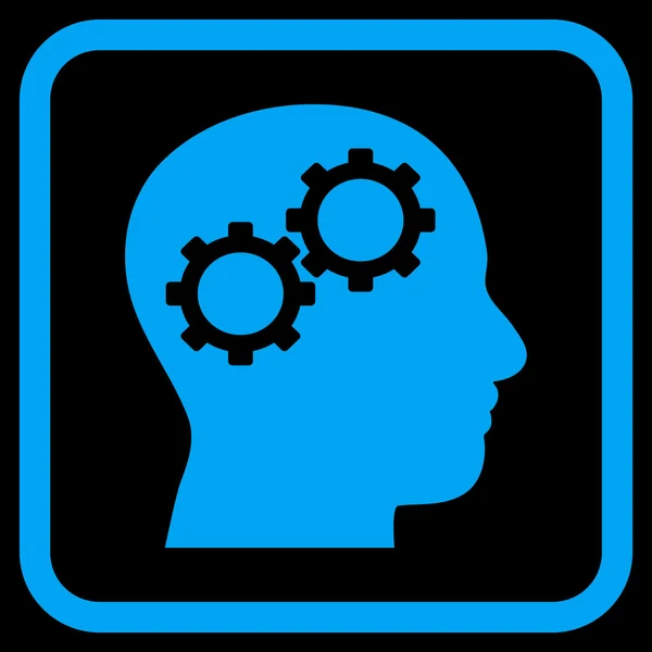 Engranajes cerebrales Vector icono en un marco — Archivo Imágenes Vectoriales