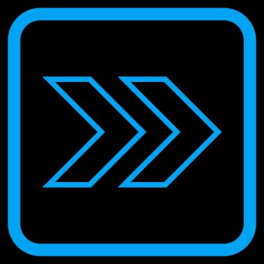 Üst karakter doğru vektör simgesi bir çerçeve içinde