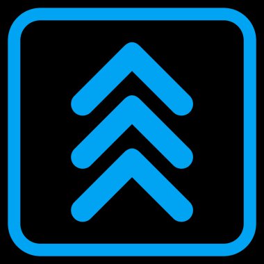 Vektör simgesi bir çerçeve içinde yukarı çift ok ucu