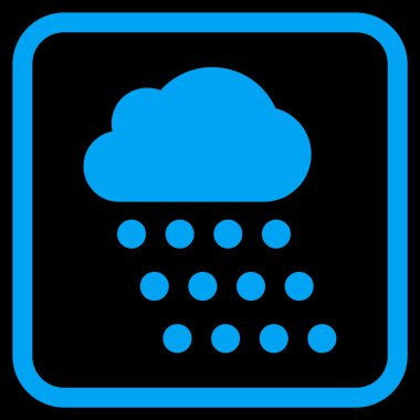 Yağmur bulutu vektör simgesi bir çerçeve içinde