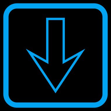 Vektör simgesi bir çerçeve içinde aşağı ok