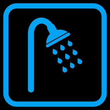 Duş vektör simgesi bir çerçeve içinde