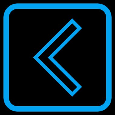 Ok ucu sol vektör simgesi bir çerçeve içinde