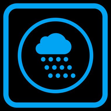 Yağmur bulutu vektör simgesi bir çerçeve içinde