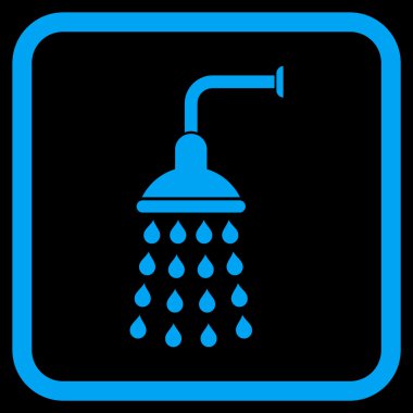 Duş vektör simgesi bir çerçeve içinde