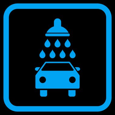 Araba duş vektör simgesi bir çerçeve içinde