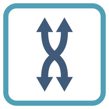 Shuffle okları dikey vektör simgesi bir çerçeve içinde