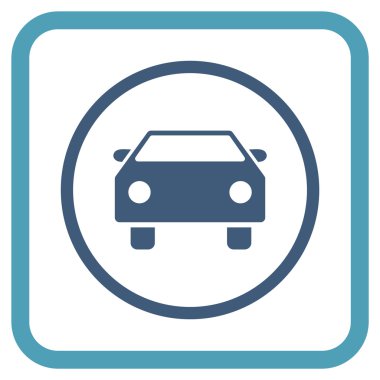 Araba vektör simgesi bir çerçeve içinde