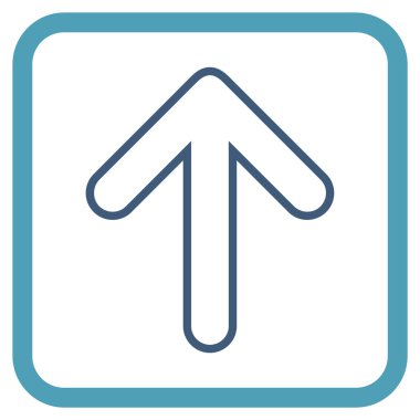 Vektör simgesi bir çerçeve içinde yukarı yönlü ok