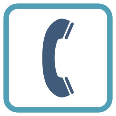 Telefon alıcı vektör simgesi bir çerçeve içinde